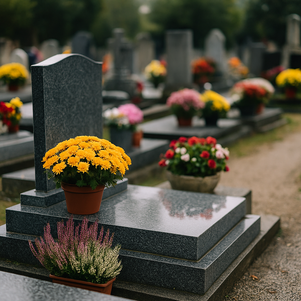 Fleurissement d’une sépulture propre et entretenue